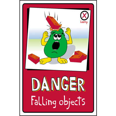 Danger - Falling objects, Larry Safety Sign